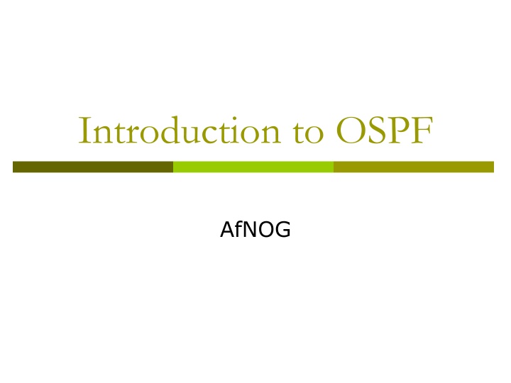 introduction to ospf