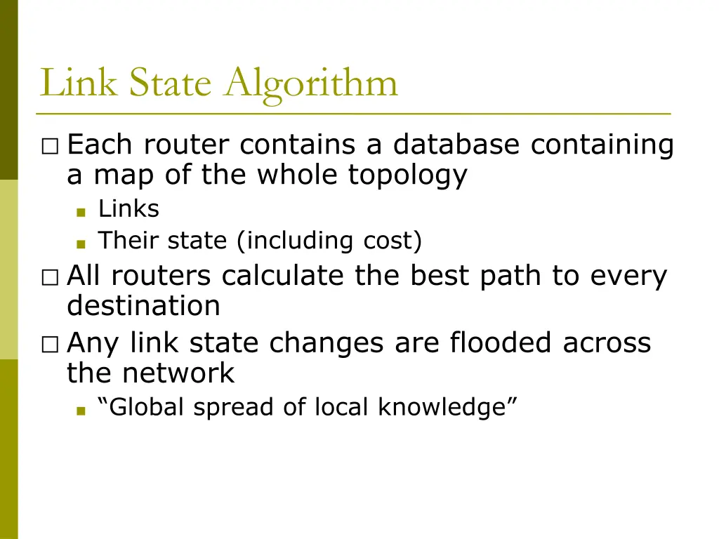 link state algorithm