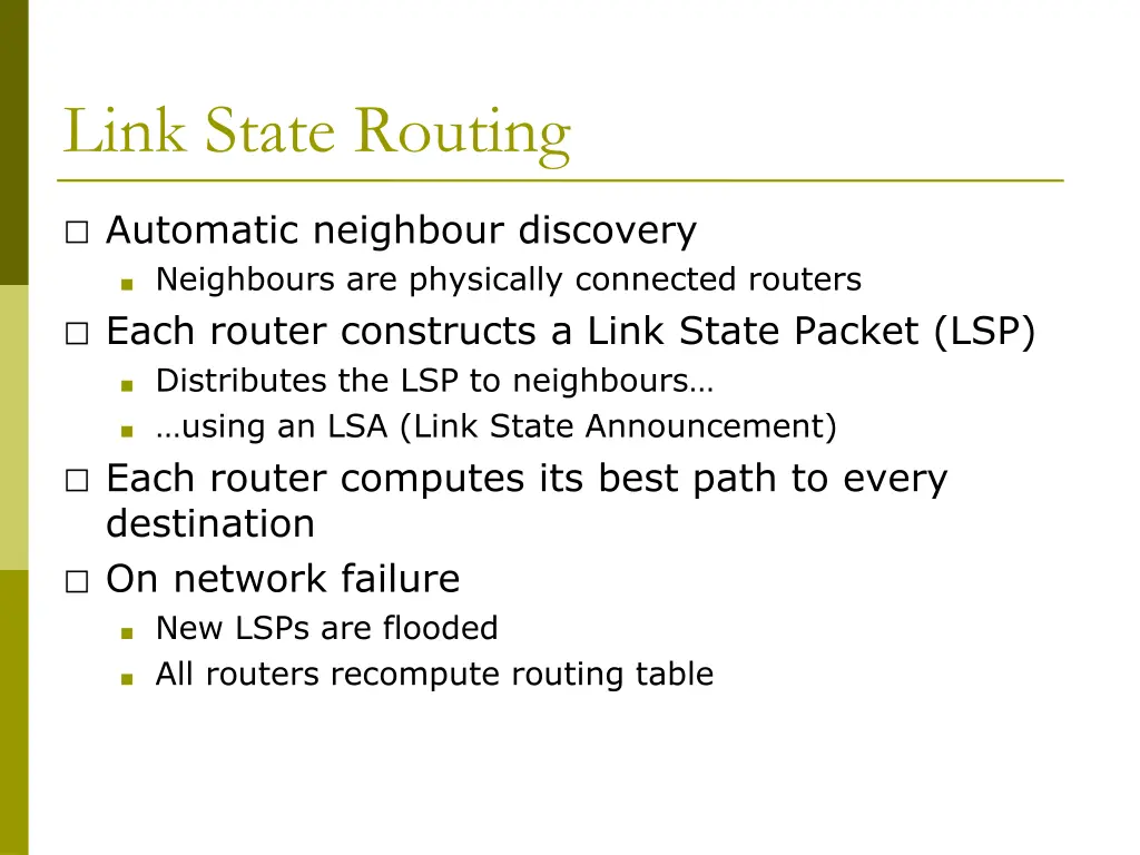 link state routing