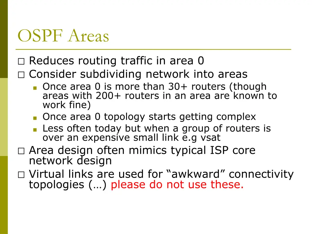 ospf areas 1