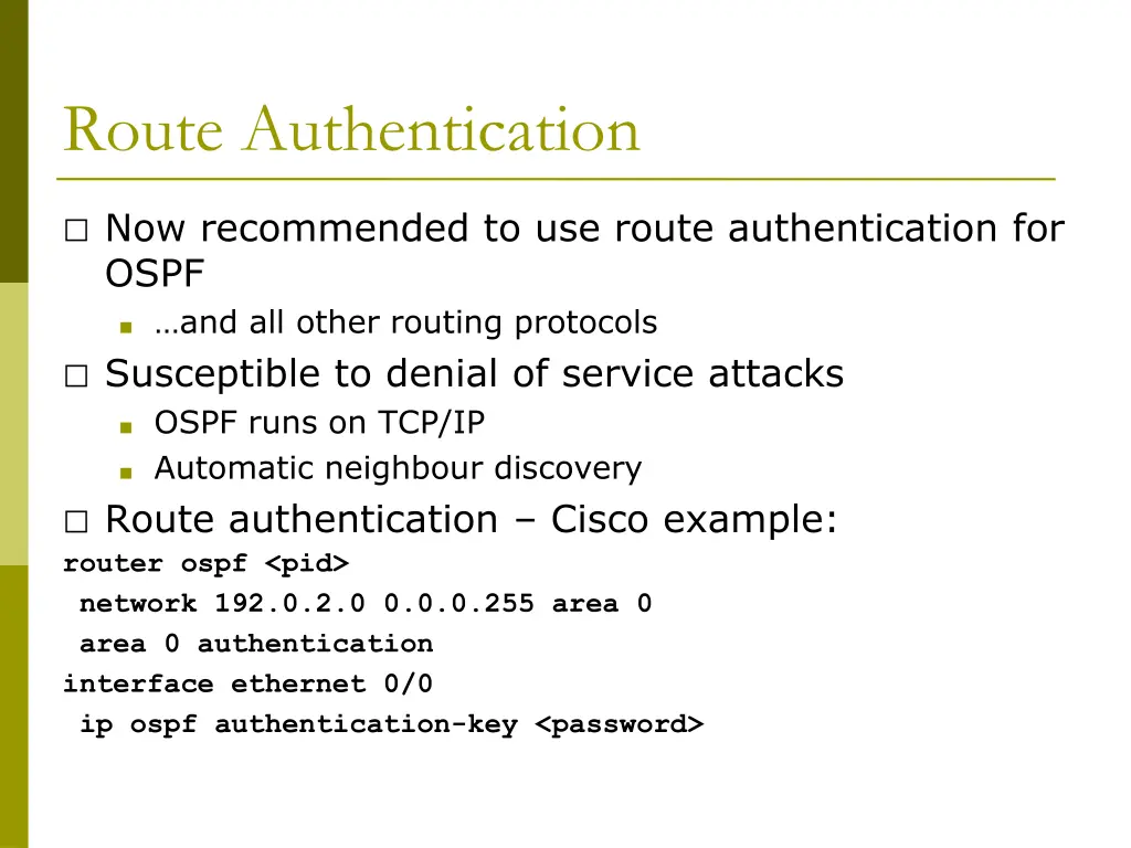 route authentication