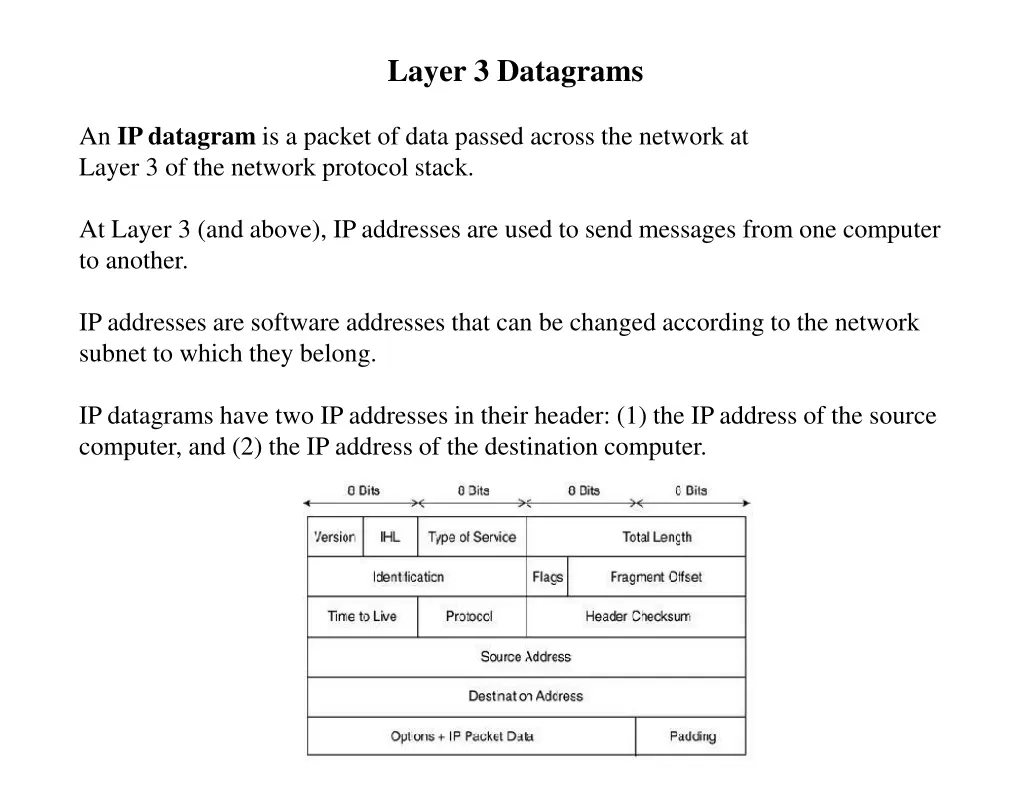 layer 3 datagrams