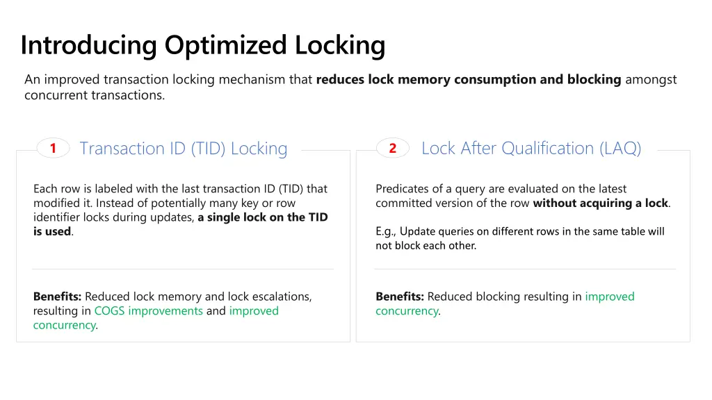 introducing optimized locking