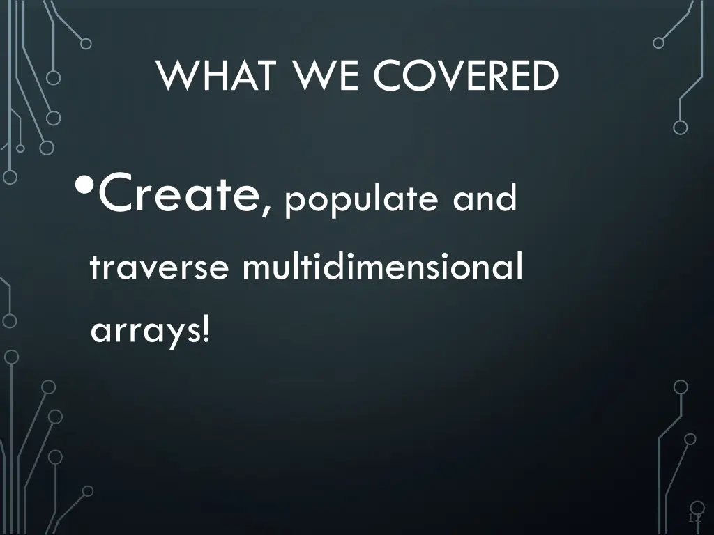 what we covered