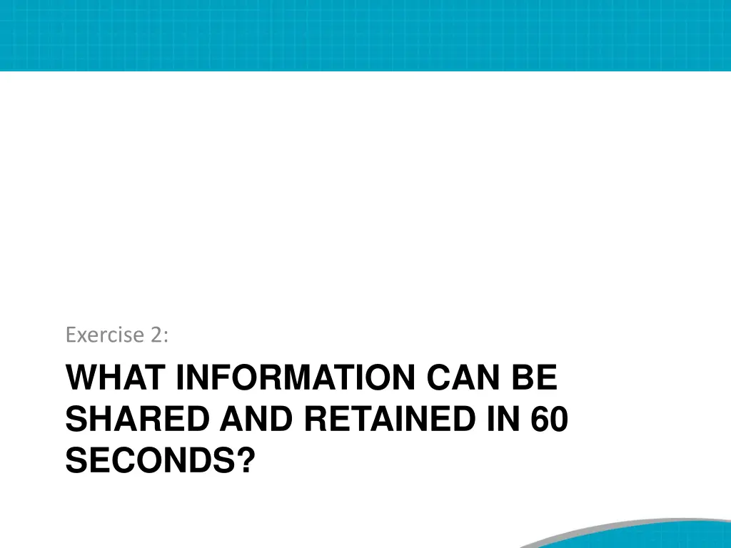 exercise 2 what information can be shared