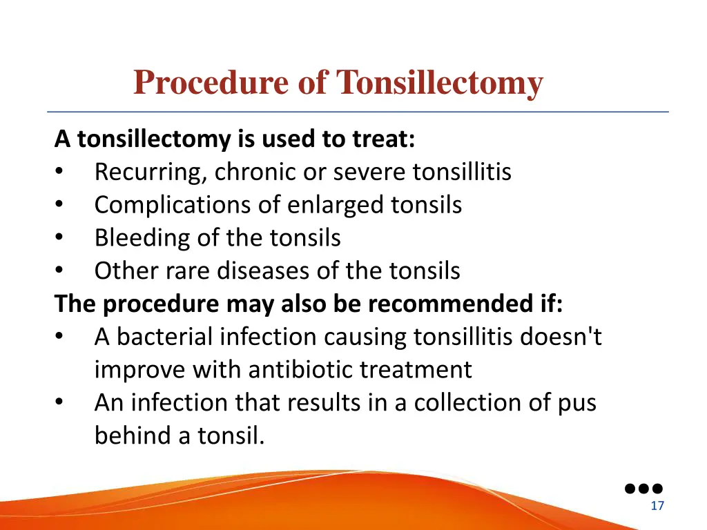 procedure of tonsillectomy