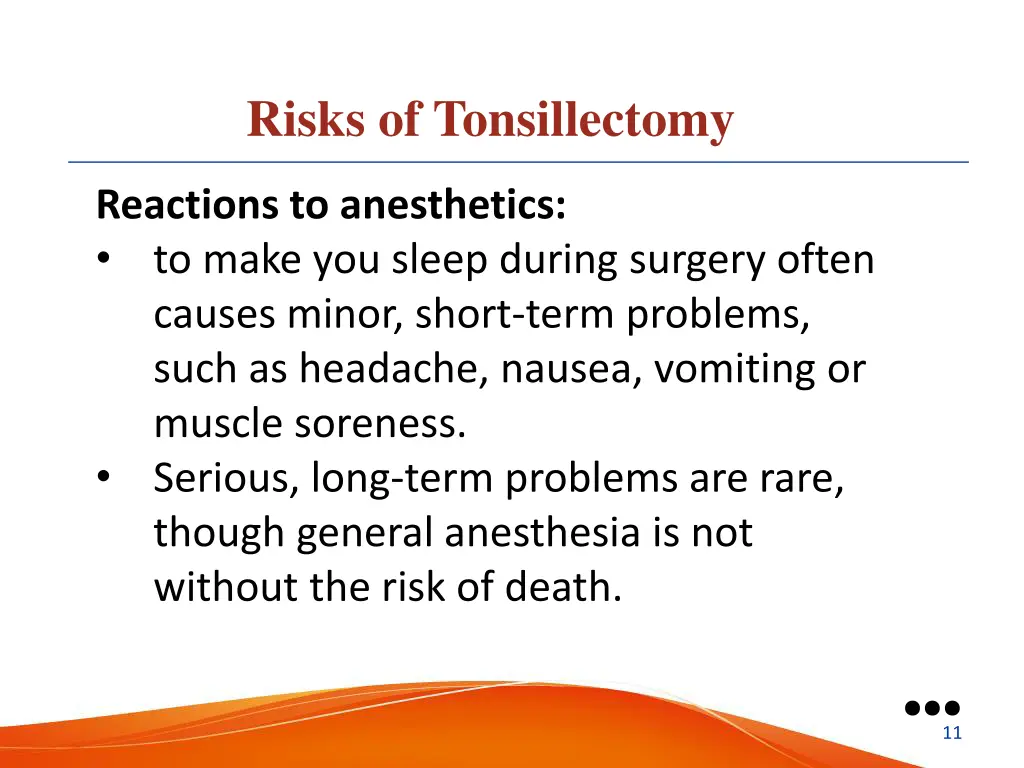 risks of tonsillectomy