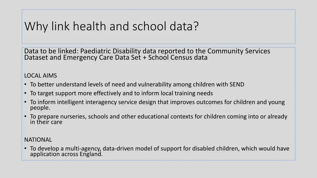why link health and school data
