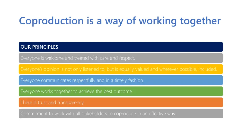 coproduction is a way of working together