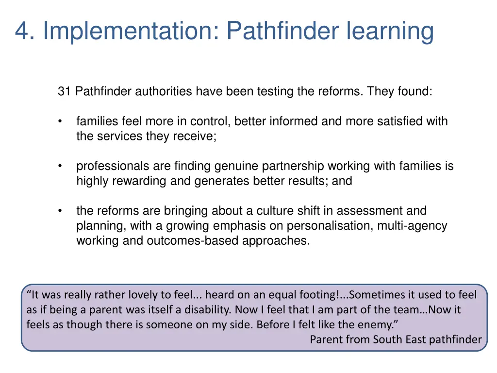 4 implementation pathfinder learning