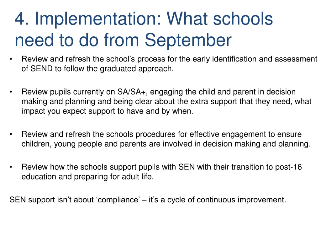 4 implementation what schools need to do from
