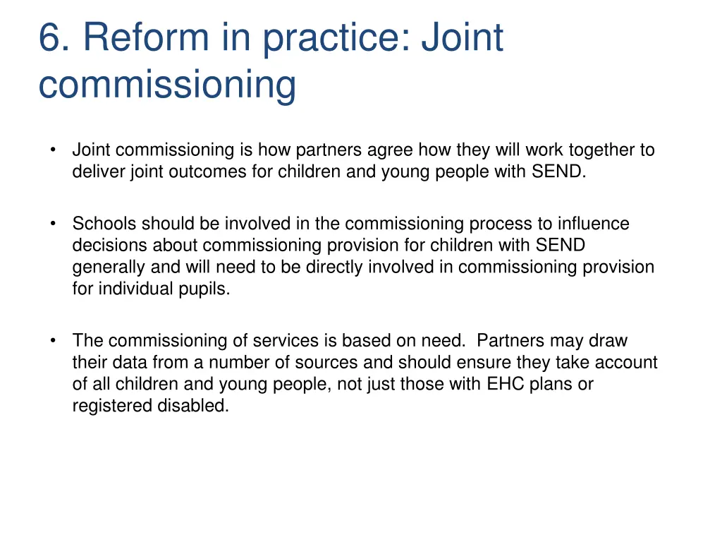 6 reform in practice joint commissioning