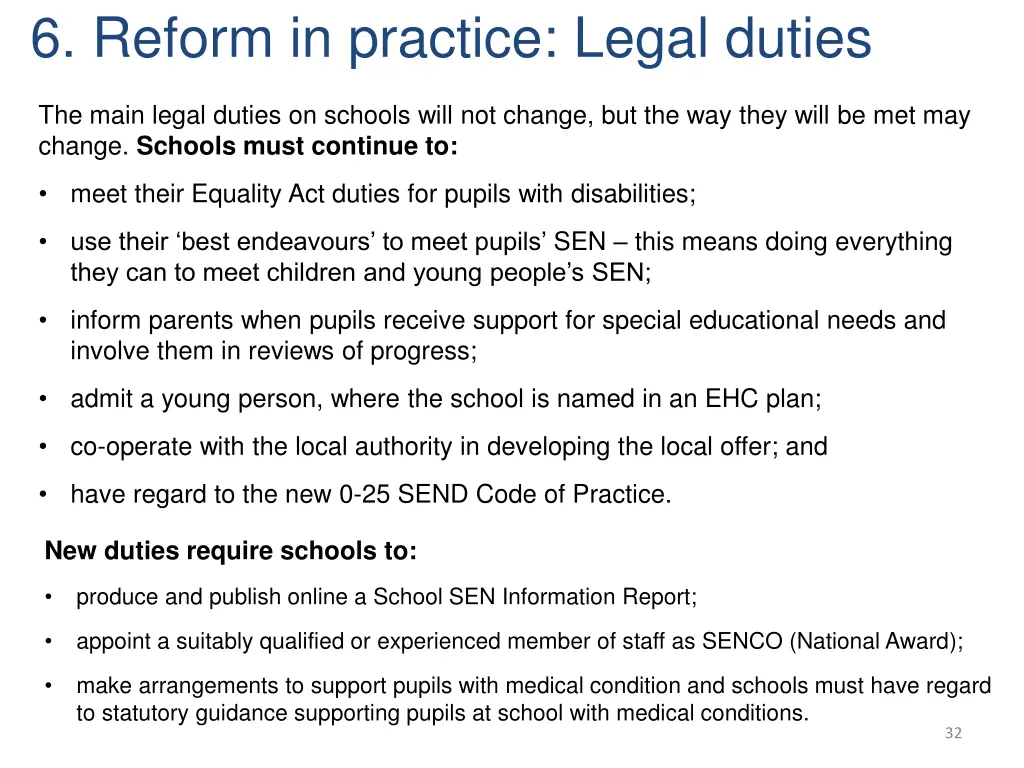 6 reform in practice legal duties