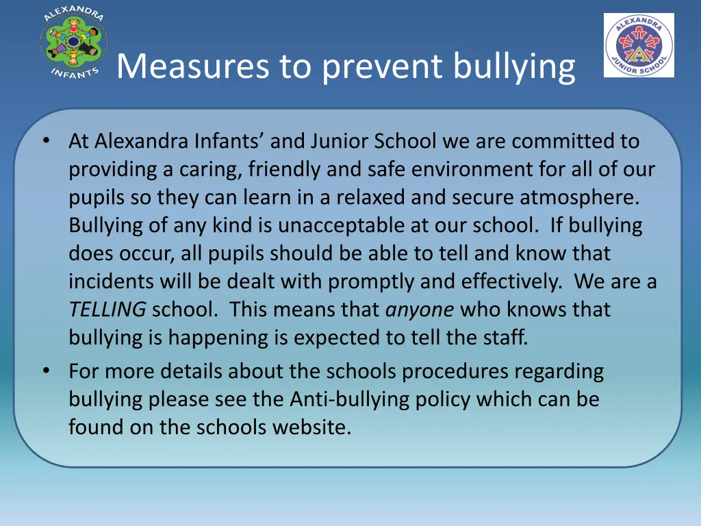 measures to prevent bullying