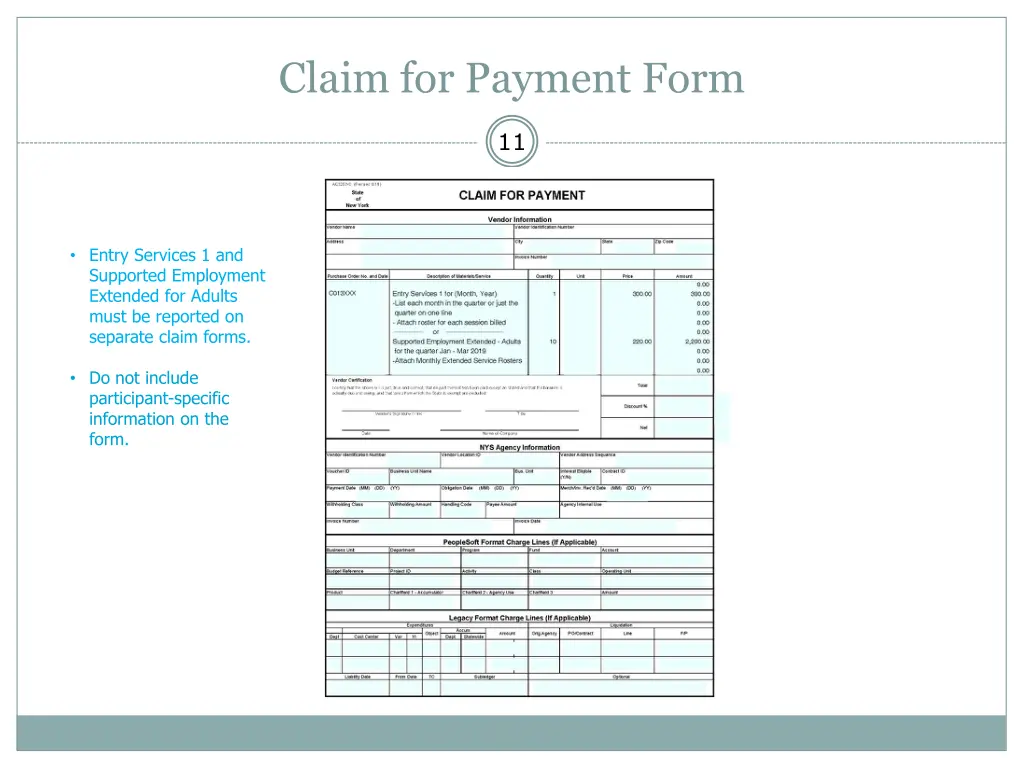 claim for payment form