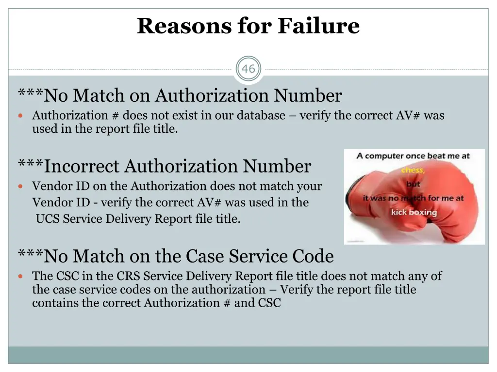 reasons for failure