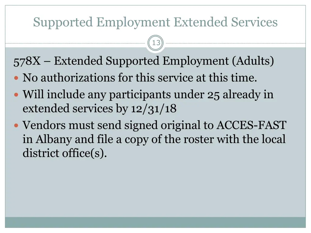 supported employment extended services