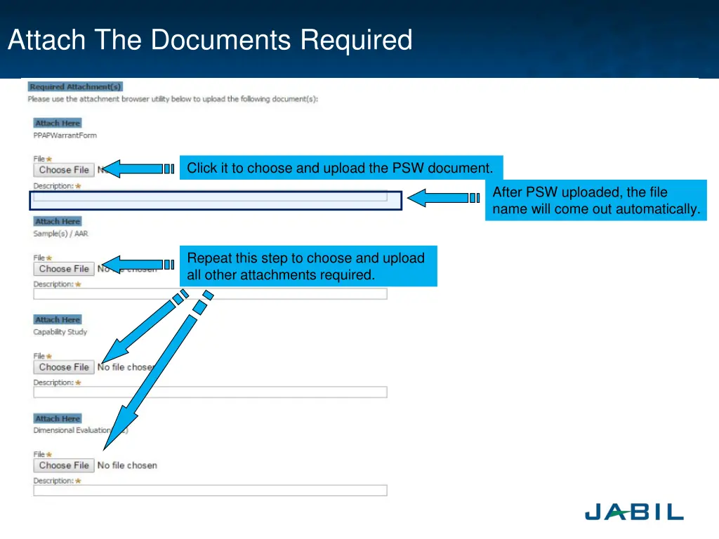 attach the documents required