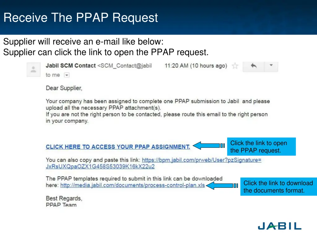 receive the ppap request