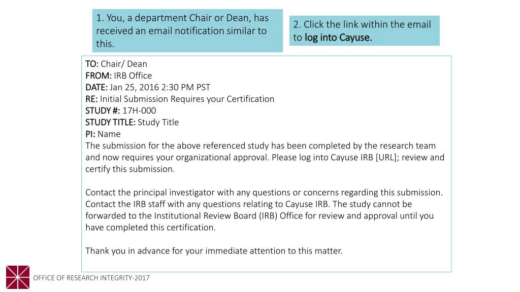 1 you a department chair or dean has received