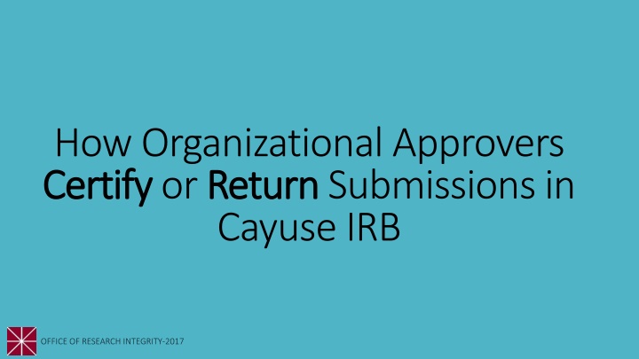 how organizational approvers certify certifyor