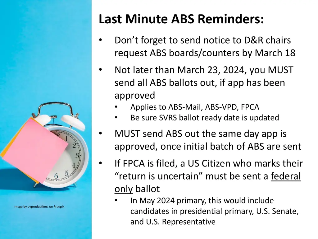 last minute abs reminders