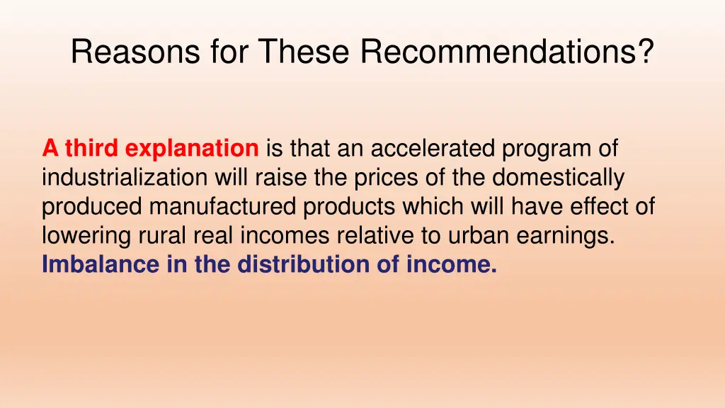 reasons for these recommendations 2