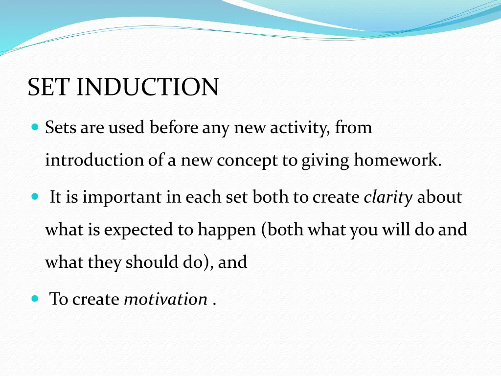 set induction