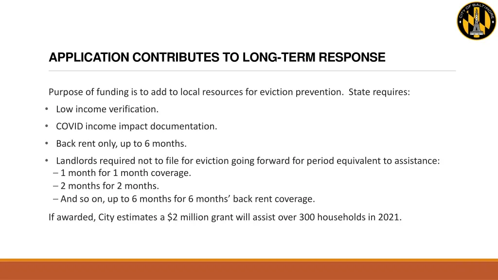 application contributes to long term response