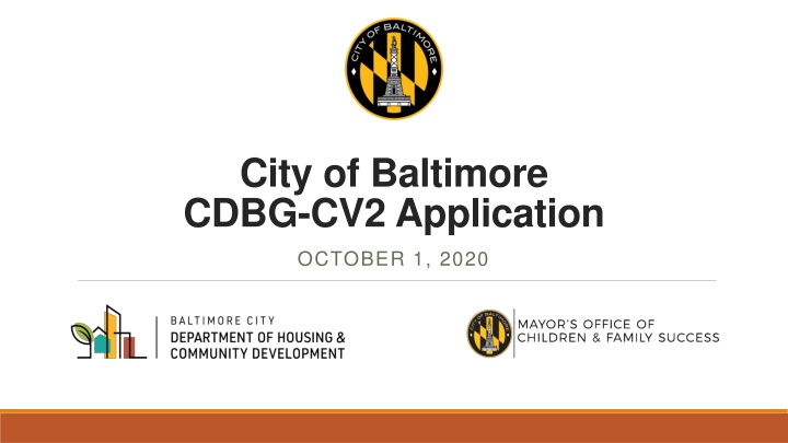 city of baltimore cdbg cv2 application