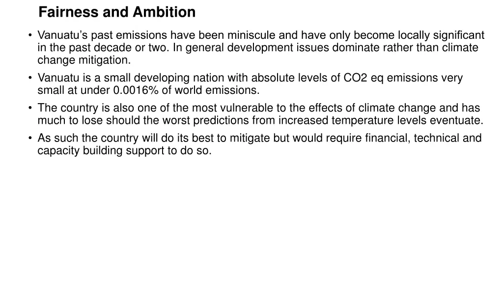 fairness and ambition