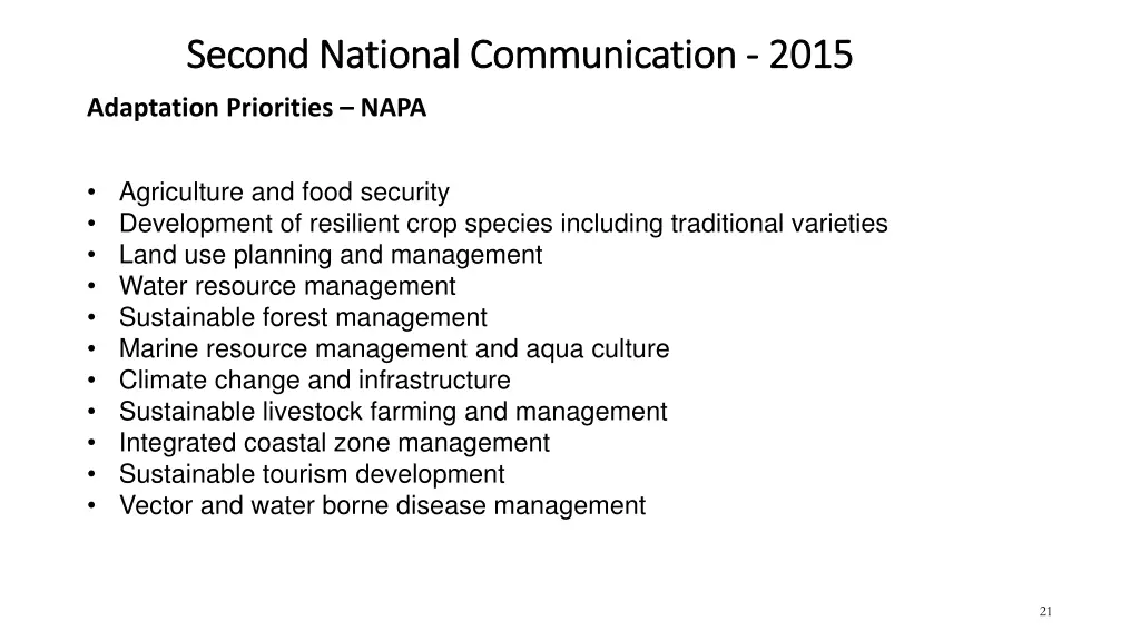 second national communication second national
