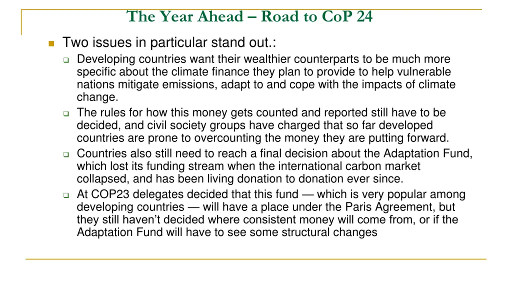 the year ahead road to cop 24