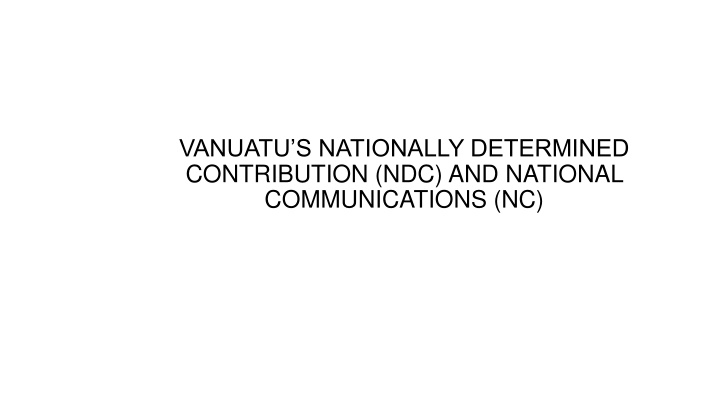 vanuatu s nationally determined contribution