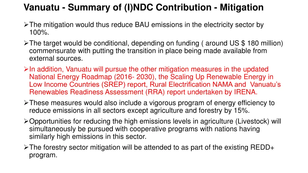 vanuatu summary of i ndc contribution mitigation 1