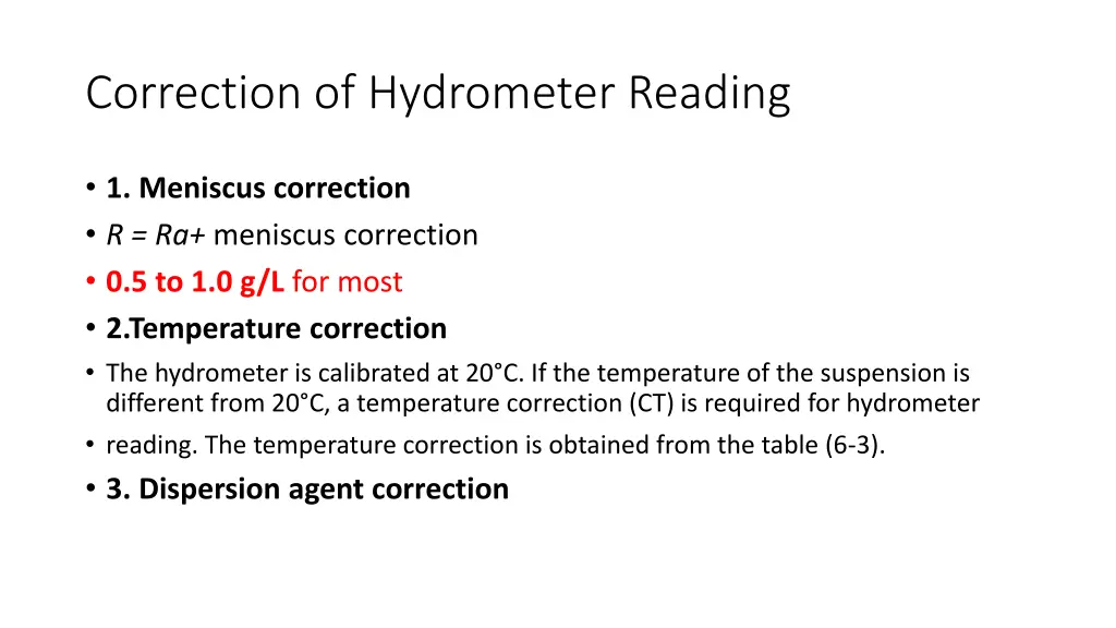 correction of hydrometer reading