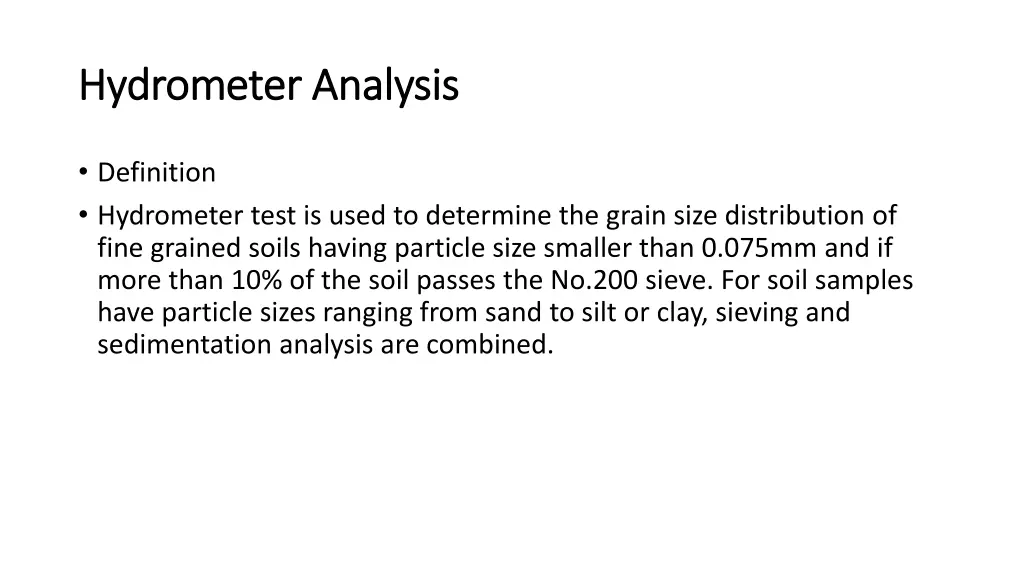 hydrometer analysis hydrometer analysis