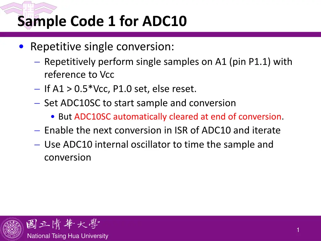 sample code 1 for adc10