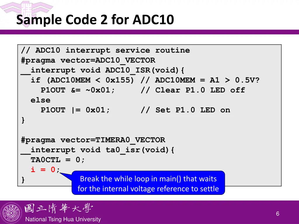sample code 2 for adc10 3