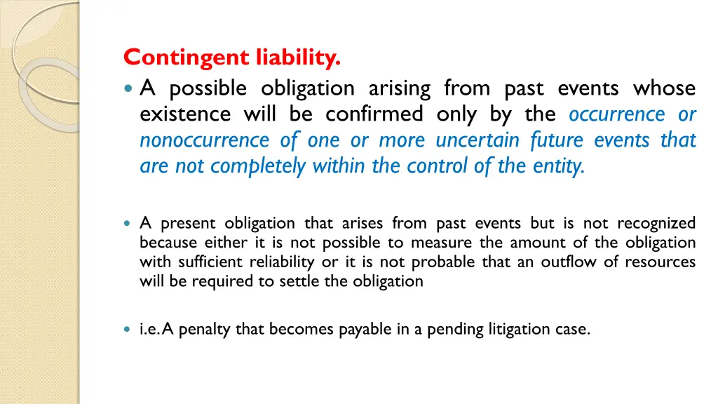 contingent liability a possible obligation