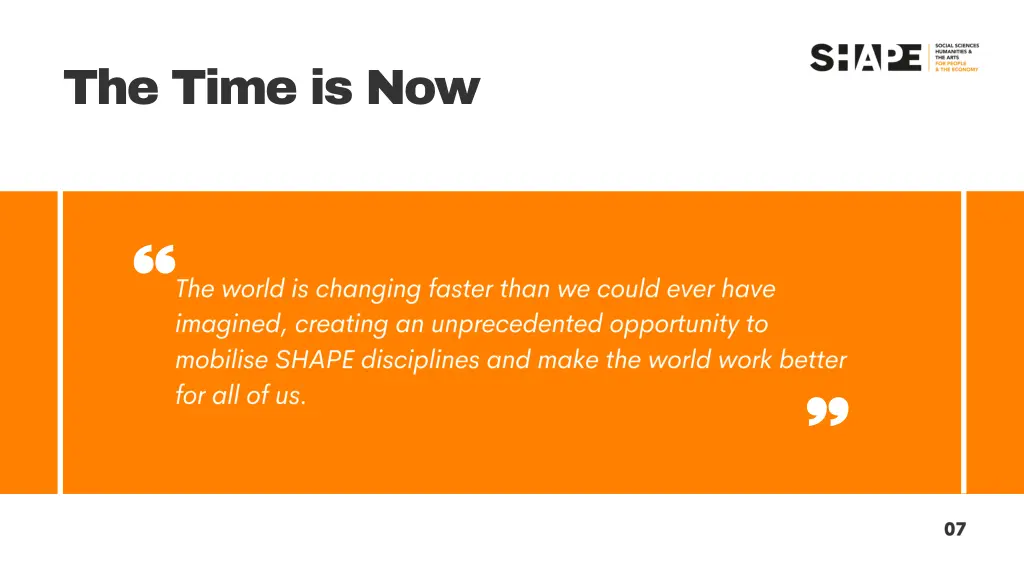 the time is now