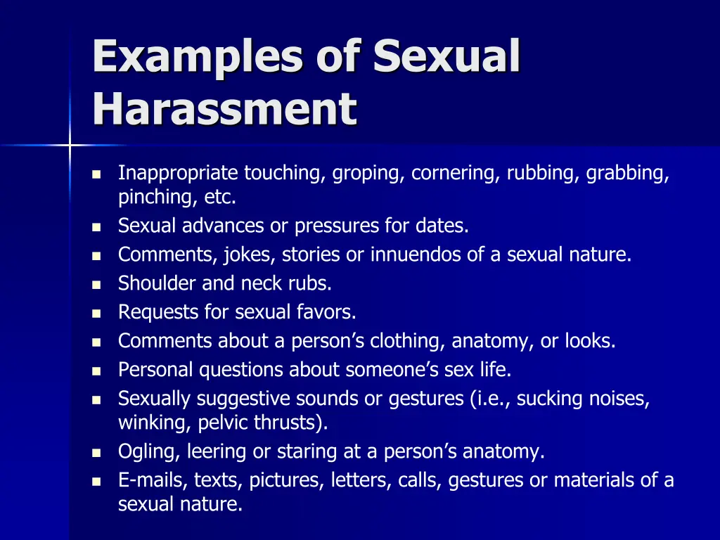 examples of sexual harassment