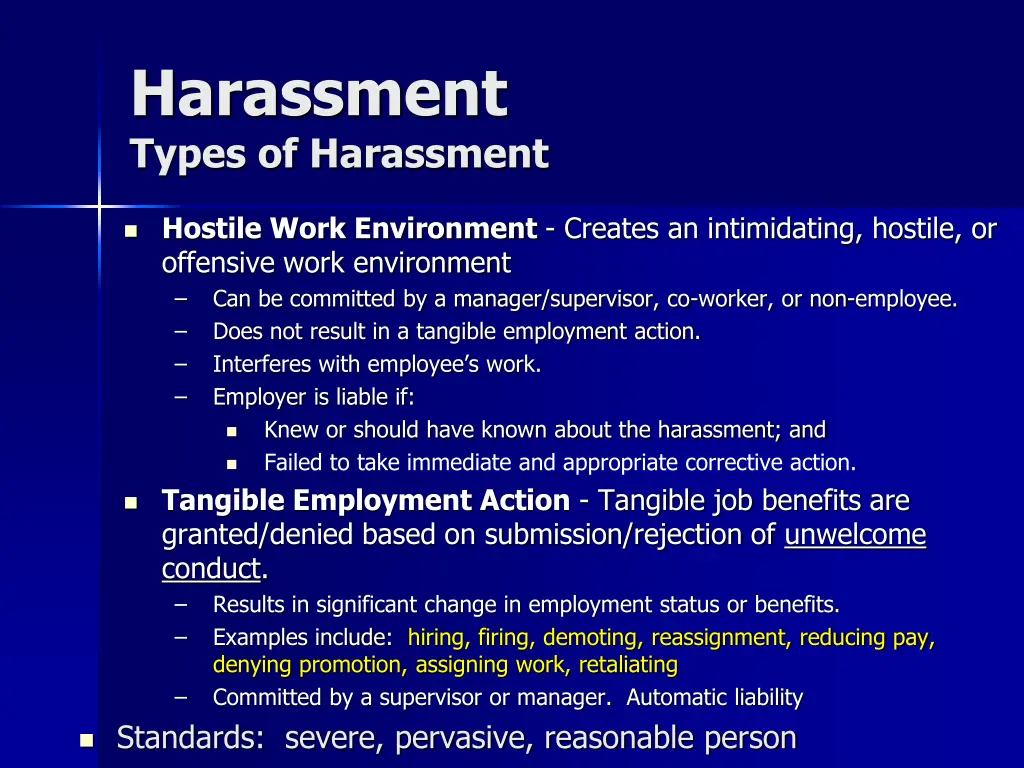 harassment types of harassment