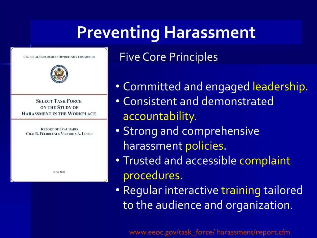 preventing harassment