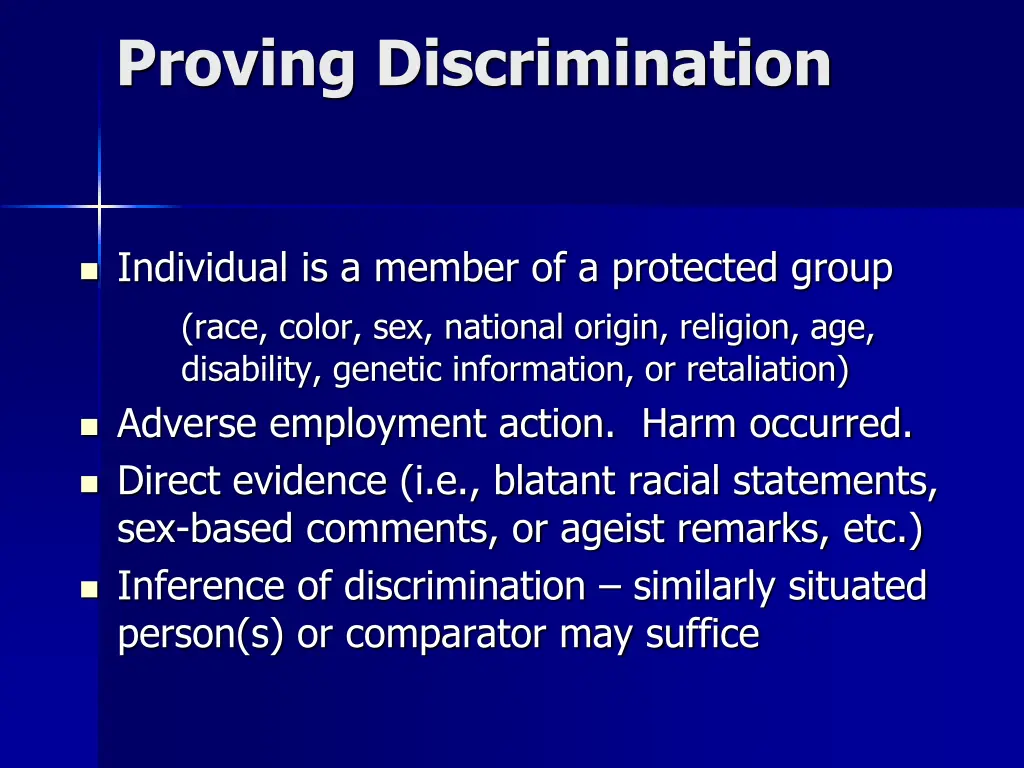 proving discrimination