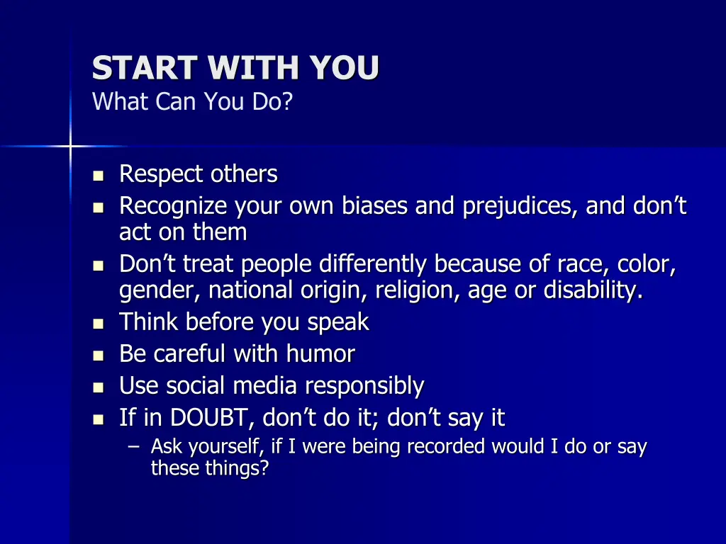 start with you what can you do