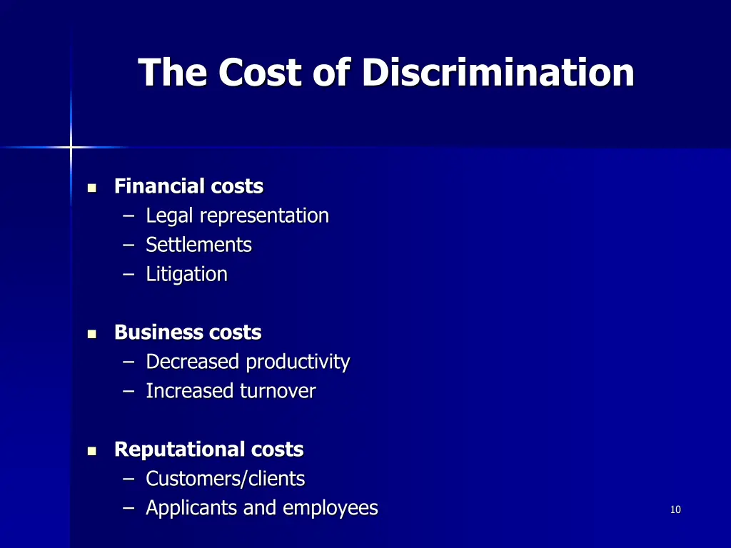 the cost of discrimination