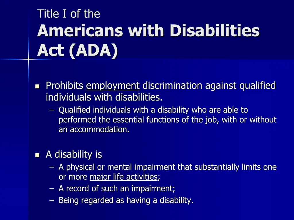 title i of the americans with disabilities act ada