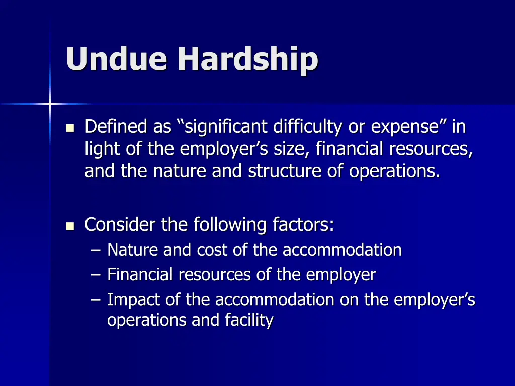 undue hardship
