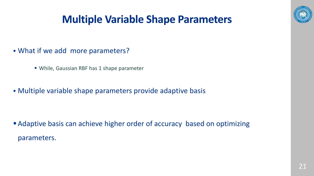 multiple variable shape parameters